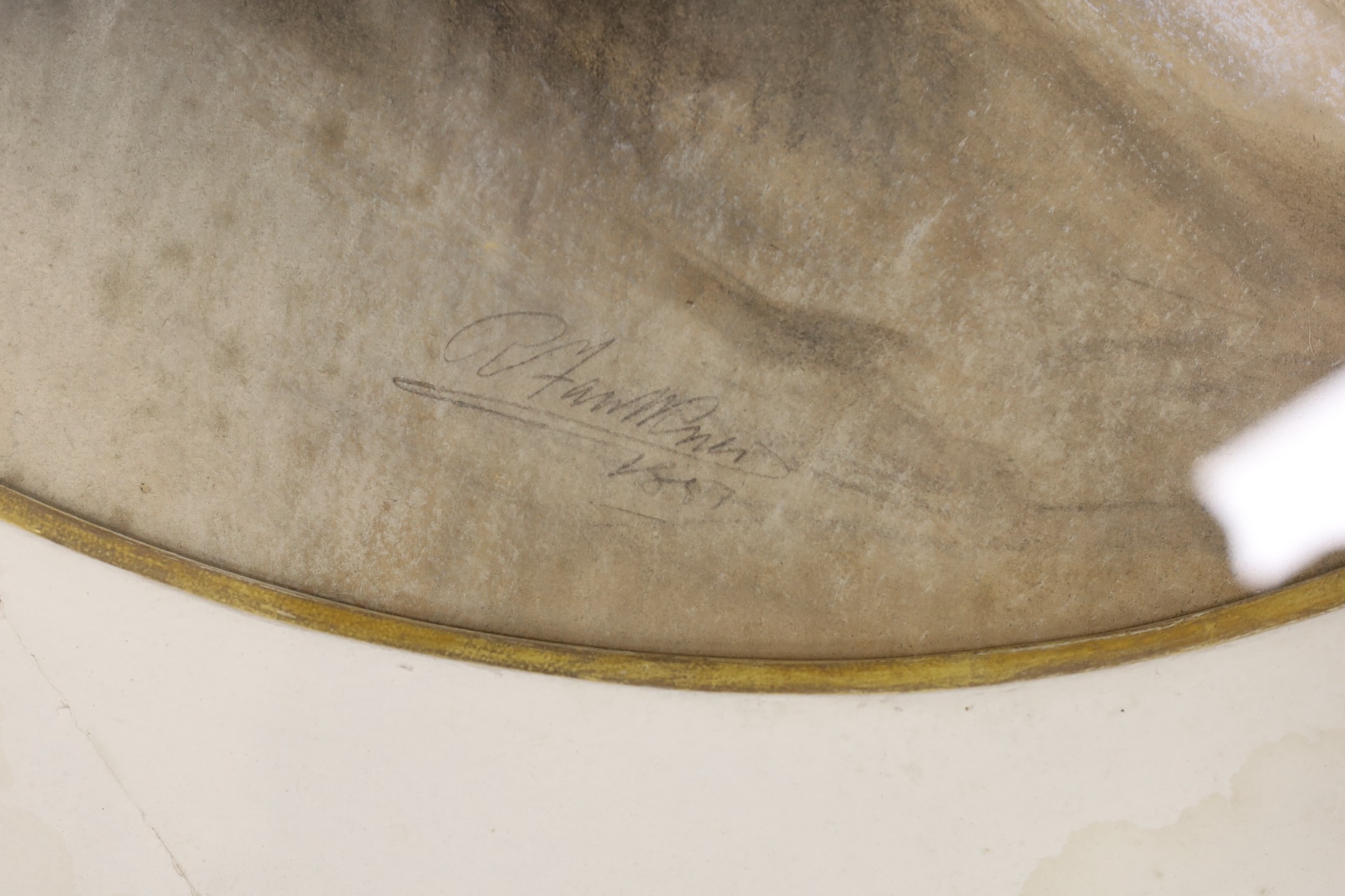 R. Faulkner, a pastel portrait of Georgiana, Viscountess Cross, (née Lyon), 1828 – 1907, signed and dated 1897, 64 x 53cm, waterstained